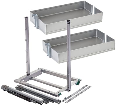 DISPENSA junior III apothekerslade zilvergrijs voor corpusbreedte 300 mm met ARENA pure legplanken