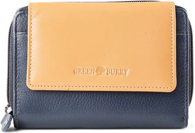 Greenburry Nappa Portemonnee RFID-bescherming Leer 14 cm - Dames - Horizontaal - nacy-tan