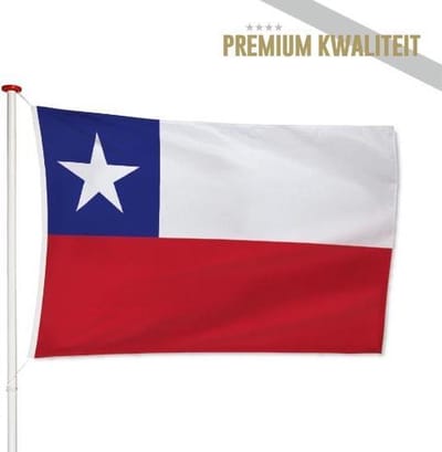 Chileense Vlag Chili 100x150cm - Kwaliteitsvlag - Geschikt voor buiten
