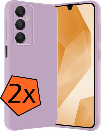 Hoes - 2 Stuks - Geschikt voor Samsung Galaxy A16 - Sterk & Shockproof - Case Siliconen - Back Cover - Telefoon Hoes - Lila