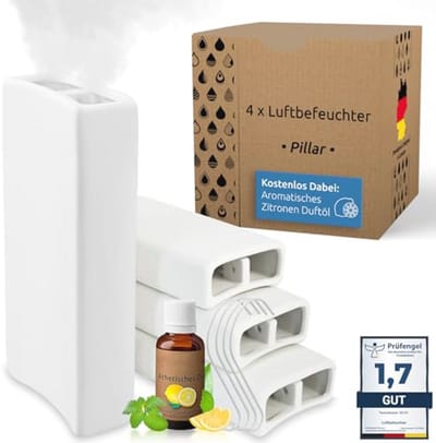 Luchtbevochtiger Keramiek 4-delige Set 400 ml - Waterverdamper voor Radiatoren met Geur