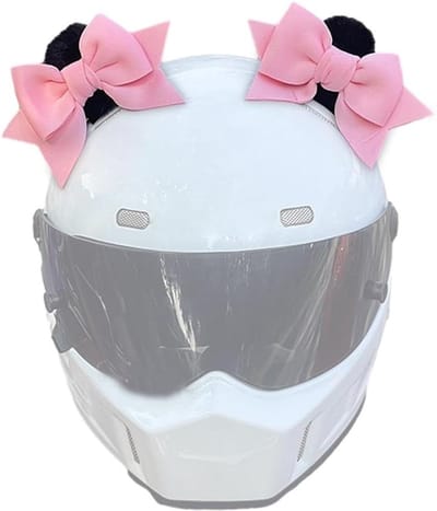 Helm Oren - Helm Accessoires - Helm Decoratie - Zachte Pluche Stof - 1 Paar - Roze Strik