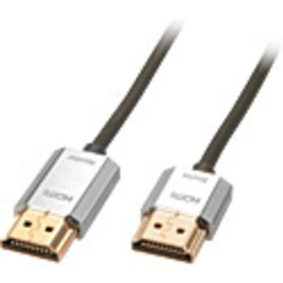 LINDY 41676 HDMI-kabel HDMI Aansluitkabel HDMI-A-stekker, HDMI-A-stekker 4.50 m Grijs 4K UHD, OFC-kabel, Rond, Afgeschermd (dubbel), Extreem dun, Vergulde