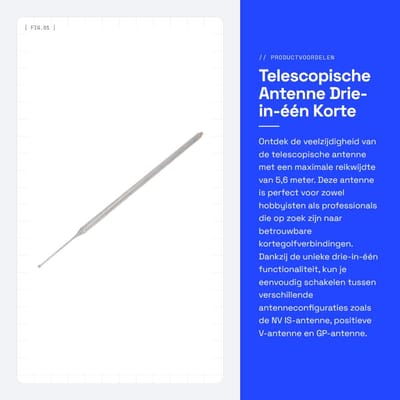 Dailygoods- Telescopische Antenne 5,6 Meter - Drie-in-één Antenne - Roestvrij Staal - Lichtgewicht - Flexibel - Stabiel Materiaal