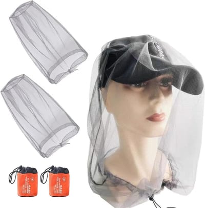 2 x Insectennet met Draagtas, Hoofdnets voor Vissen, Bijenbescherming en Muggenbescherming, Ideaal voor Buitenactiviteiten