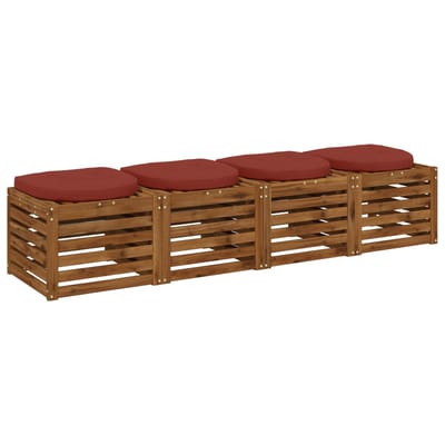 vidaXL - 4-Piece - Zitkussens - 4 - st - 100% - Polyester - Rood - 40 - x - 40 - x - 5 - cm