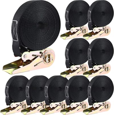 10 Stuks Spanbanden 6m x 25mm - Sterk en Duurzaam voor Lading Bevestigen