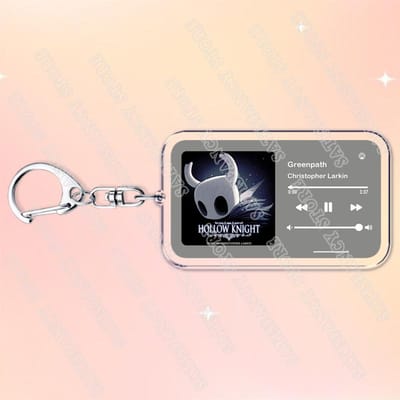Heet Spel Hollow Knight Silksong Muziek Sleutelhangers voor Accessoires Tas Originele Soundtrack Lied Sleutelhangers Sieraden Fans Gamer Cadeaus gray