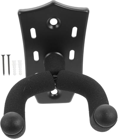 Gitaar Muurhanger - Instrumentenrek - Veilige Opslag - Ruimtebesparend Ontwerp - 11.5 x 10 x 8.5 cm - Zwart