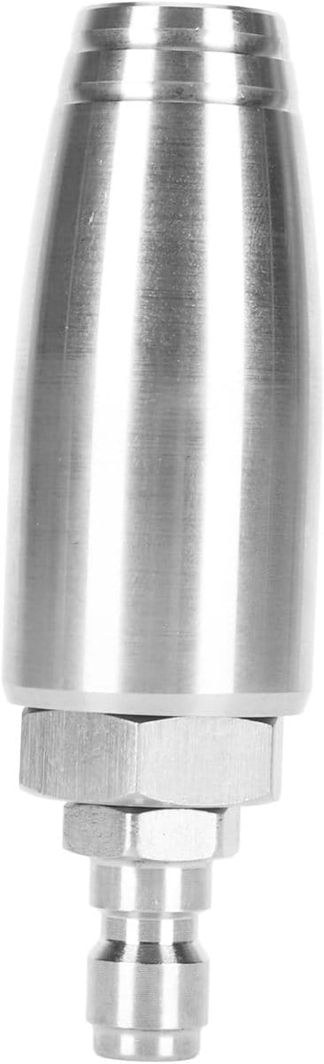 Hogedruk Roterende Sproeier - Roterende Kop - Krachtig Reinigen - 350 Bar RVS - 1/4 Inch Snelkoppeling - Zilver