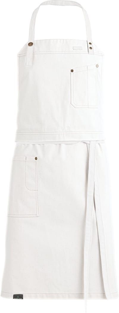 Kentaur Raw bib apron w. pockets 30360-152 - White - UNI
