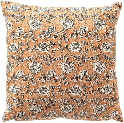 Dutch Decor JULITA - kussenhoes 45x45 cm - bloemenmotief - 100% katoen - Dusty Coral - roze - met rits - zonder binnenkussen
