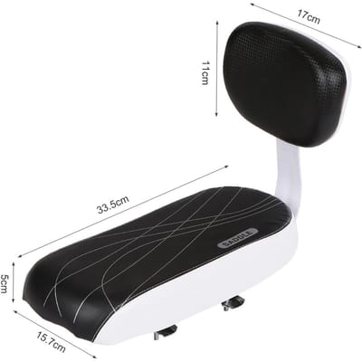 Fiets Achterzitting Zacht PU Leer Fiets Achterzitting Kussen voor Mountainbike Black & White
