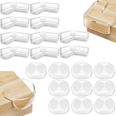 Set van 20 Transparante Hoekbeschermers voor Baby's - Zelfklevende Randenbescherming voor Tafel en Meubels, Veiligheid voor Kinderen en Hoekbescherming