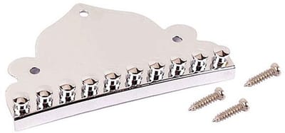 Dailygoods- Snaarhouder 10 Snaren - Verchroomd Staal/Messing - Verbeterd Geluid - Schroeven - Geschikt voor Mandoline/Gitaar - Lange Houdbaarheid - Snaarinrichting