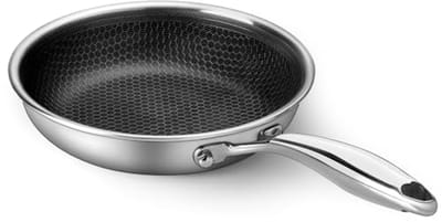 20 cm RVS Koekenpan - Honecomb Koekenpan, Triply Antiaanbakpan voor Gas, Inductie, Keramische Koken en Oven