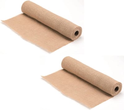 Jute doek/stof op rol - 2x rollen - 5 x 0,5 meter - Decoratie / hobby materiaal - decoratief