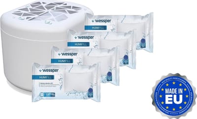 Vochtopnemer / vochtvreter met 4 inleggers 250g – Tegen Schimmelvorming – ontvochtiger - Wit