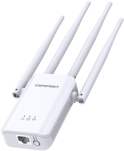 Cherrys Finds - Wifi Versterker - Wifi Versterker Stopcontact - Wifi Versterker Buiten - Wifi Versterker Binnen - Wifi Stopcontact Met 2 Antennes - Wifi Repeater 300 Mbit/s - Internet Booster - Wifi Extender - Wit