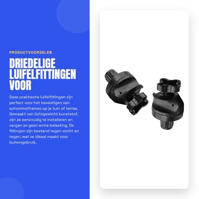 Dailygoods- Luifelfitting Driedelig - Schommelframe Bevestigingsbeugel - Kunststof - Lichtgewicht - Corrosiebestendig - Slijtvast