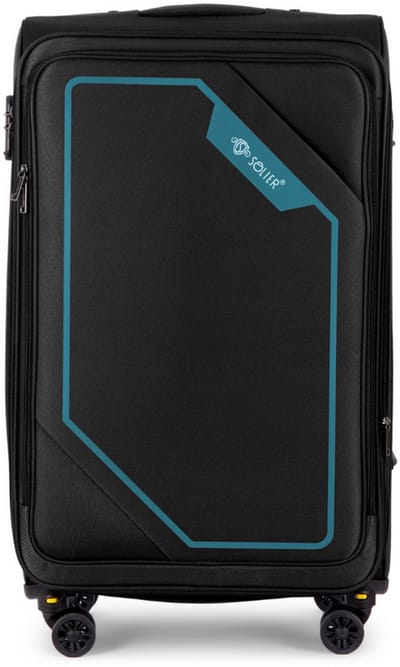 Solier Softflex 2240 - Reiskoffer middelgroot 23 inch - Softcase - Uitbreidbaar - 4 dubbele zwenkwielen - Zwart/Groen