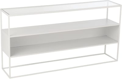 J-Line console Vierkant - metaal/glas - wit