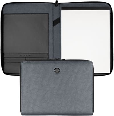 HUGO BOSS Schrijfmappen Gleam Writing Set Grey / Gun Zilverkleurig