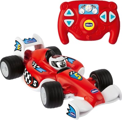 Chicco Tom Race RC - RC auto - Sportauto-stuur als Afstandsbediening - Echte Racegeluiden - Rood (2-6 Jaar)