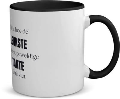 Akyol - dit is hoe de leukste en geweldige tanie uit ziet koffiemok - theemok - zwart - Tante - cadeau tante - cadeau - verjaardag tante - 350 ML inhoud