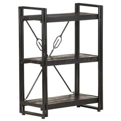 vidaXL - Boekenkast - met - 3 - schappen - 60x30x80 - cm - massief - mangohout - zwart