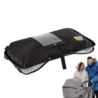 Kinderwagen wanten - Kinderwagen Handschoen Handwarmer-30*52cm - geschikt voor het opbergen van mobiele telefoons - Hoogwaardige Oxford-stof en flanelstof - Universeel Voor Buggy Wandelwagen - Verwijderbaar Buggy Accessoires