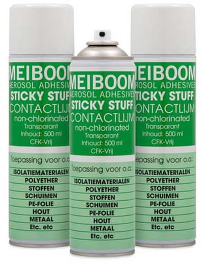 Meiboom Sticky Stuff Spuitbus - 12 Stuks - Professionele Spraylijm - Spuitlijm - Universele Contactlijm - Lijmspray - 500ML
