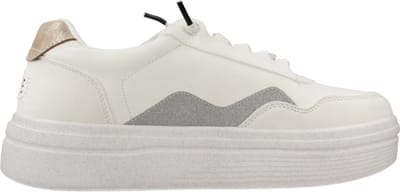 Hey Dude Hudson Lift Metallic - Dames Sneakers - Witte Synthetische Cholewka - Elastische Veters