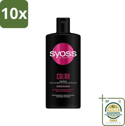 10 x Syoss Color Shampoo - Shampoo - Kleurbehoud - 440 ml - Grootverpakking - Kleurbehoud Haar - Gekleurd Haar - Highlights - Kleurvervanging - Salonkwaliteit Shampoo