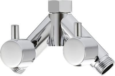 Omschakelklep douche - Chroom - 1/2 inch - Messing 2-weg omstelventiel met dubbele hendels - Voor doucheslang en douchekop