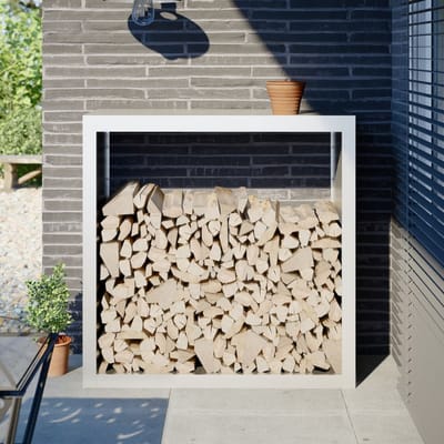 vidaXL - Haardhoutrek - 100x40x100 - cm - staal - wit