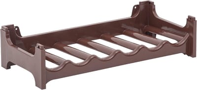 Flessenrek voor 6 flessen, bruin, uitbreidbaar, stapelbaar, drankenkast voor flessen, opslag voor petflessen, vlak wijnrek, wijnopslag, drankenopslag, flessenorganizer
