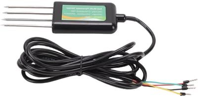 Bodemtester, IP68 Waterdicht, Sensor voor Bodemtemperatuur, Vochtigheid, EC, PH, NPK en Zoutgehalte met Roestvrijstalen Sondes, voor Kassenbouwgrond
