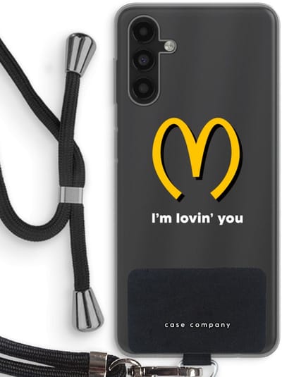 Case Company® - Hoesje met koord geschikt voor Samsung Galaxy A13 5G hoesje met Koord - I'm lovin' you - Telefoonhoesje met Zwart Koord - Bescherming aan alle Kanten en Over de Schermrand
