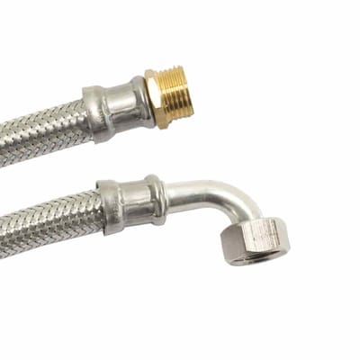 Flexibele Waterslang 1/2 Duim, RVS, DVGW Gekeurd, Slang met Bocht, 800mm