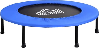 Fitness Trampoline - Mini Trampoline Springkussen - Binnenshuis Trainen - Met Antislip Voetjes - 91 cm Diameter - Blauw Zwart