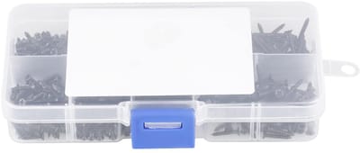 Dailygoods- Schroeven Set 800 Stks - Verzonken Platte Kruiskop - Koolstofstaal - Transparante Opbergkoffer - 8 Lengtes - Duurzaam en Sterk - Schroefset