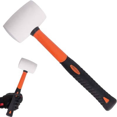 600g Natuurlijke Rubber Hamer - Hard Rubber Hammer met 55mm Handvat - Antislip Rubber Hamer voor Binnen en Buiten