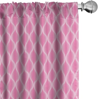 ABAKUHAUS Voorhangen – Roze en Wit Pastel Ogee – 2x75x175 cm – Halfdonker