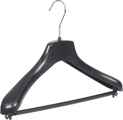 De Kledinghanger Gigant - Mantelhanger - Kostuumhanger - Jassenhanger - Kinderen - HZ36 - 50 Stuks - Kunststof - Zwart - Gebogen Model - Schouderverbreding 4,8 cm - Broeklat - 36 cm - Kinderhanger - Kledinghanger - Kleerhanger - HZ-Serie