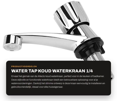 Dailygoods- Waterkraan Enkel Koud - Keukenkraan - Badkamerkraan - Sink - G1/2 - ABS Materiaal - Eenvoudig te Installeren - Kraan