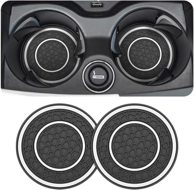 Dailygoods- Onderzetters Antislip - Onderzetters voor Auto - Onderzetters met Houder - Onderzetters PVC - 2 Stuks - 7 cm Diameter - Bekerhouder