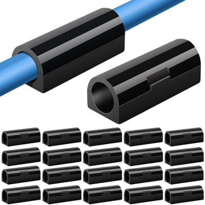20 Stuks Zelfklevende Zwarte Kabelclips voor Thuis, Computer en TV - Kabelhouders voor Stroom- en Opladers