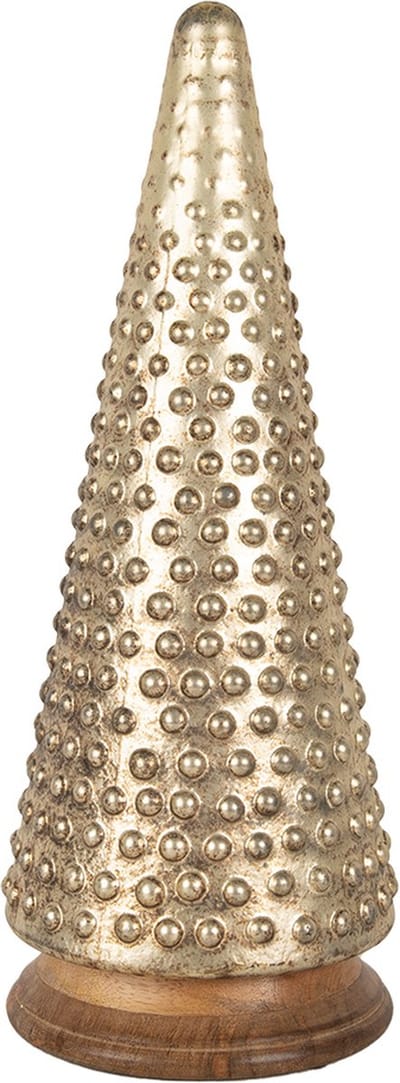 Clayre & Eef Kerstdecoratie Kerstboom Ø 17x41 cm Goudkleurig Glas