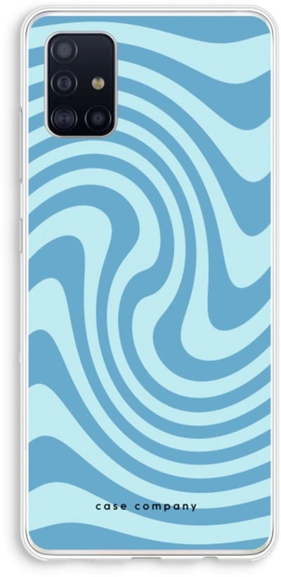 Case Company® - Hoesje geschikt voor Samsung Galaxy A51 4G hoesje - Swirl Blauw - Soft Cover Telefoonhoesje - Bescherming aan alle Kanten en Schermrand